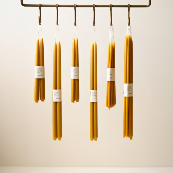 Organic Beeswax Dinner Candles (Natural)