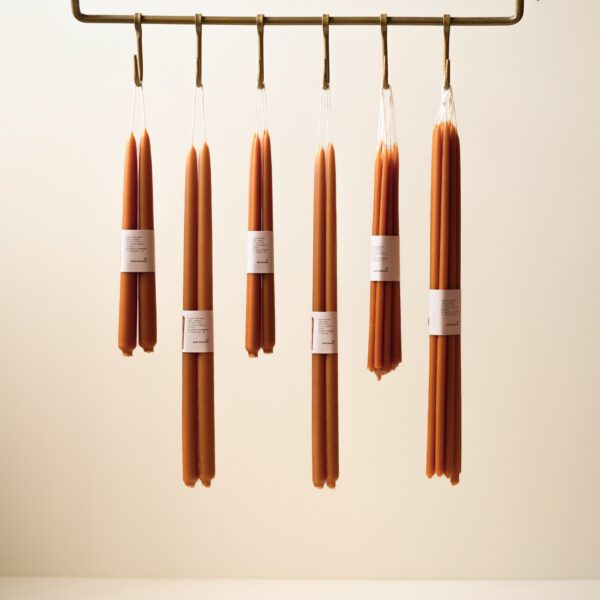 Organic Beeswax Dinner Candles (Paprika)