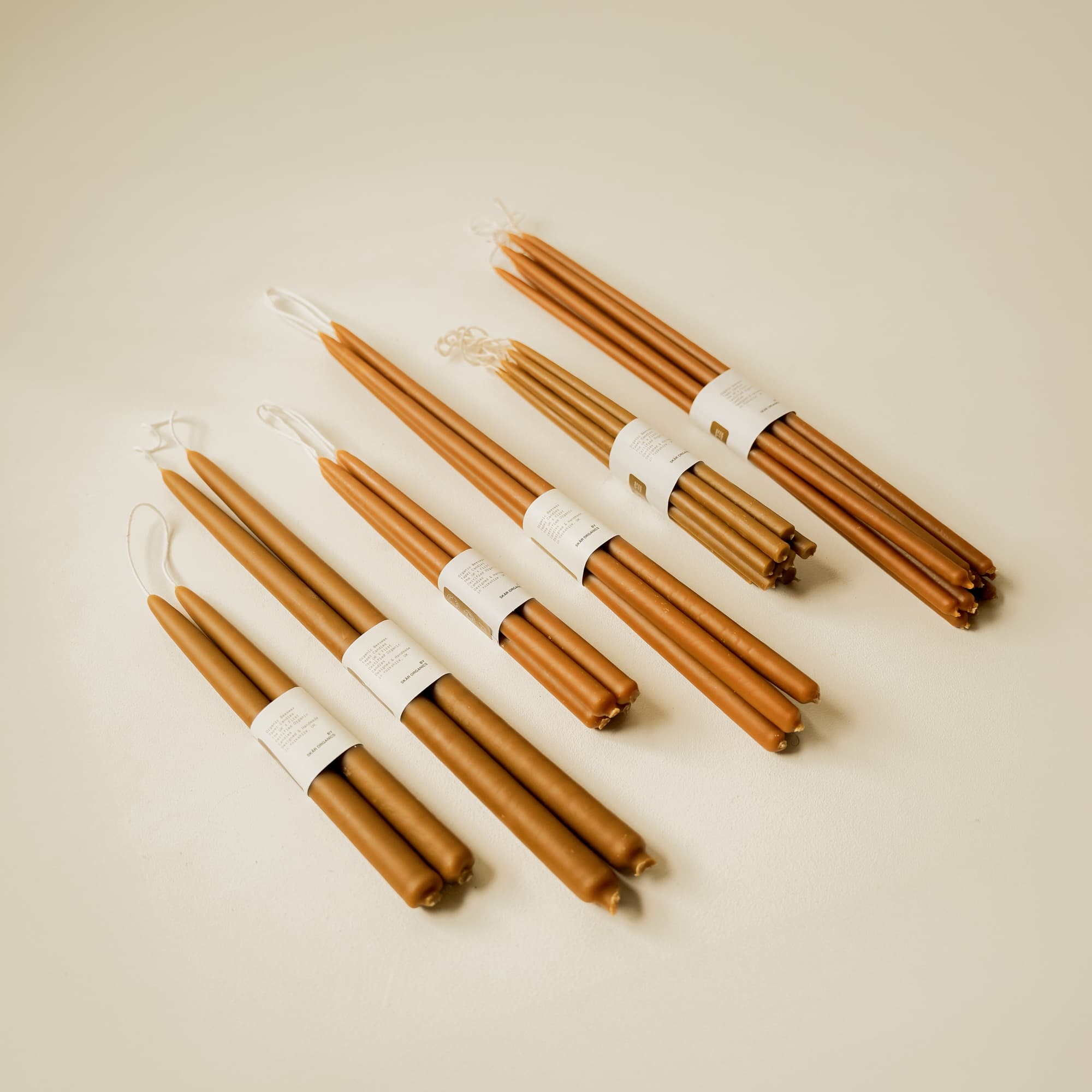 Organic Beeswax Dinner Candles (Paprika) - Image 2