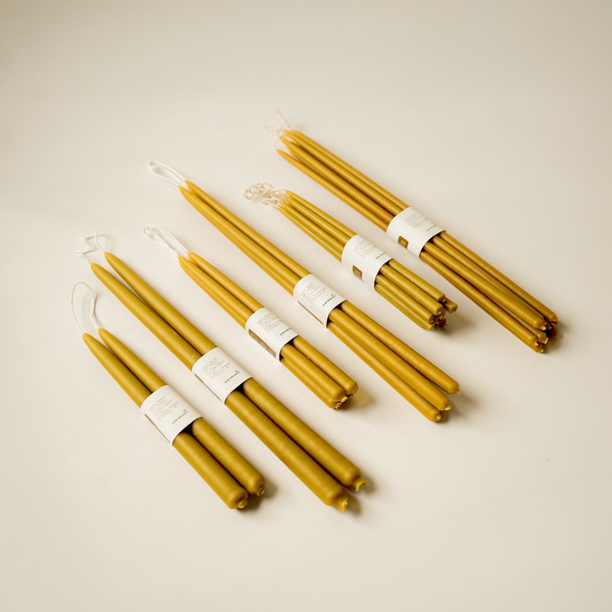 Organic Beeswax Dinner Candles (Natural) - Image 2